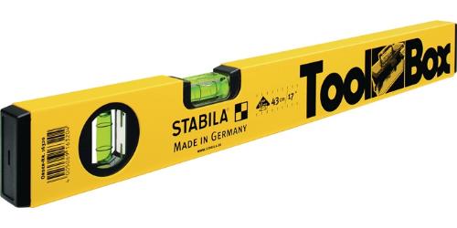 STABILA Wasserwaage Toolbox 43 cm Aluminium gelb ± 0,5 mm/m