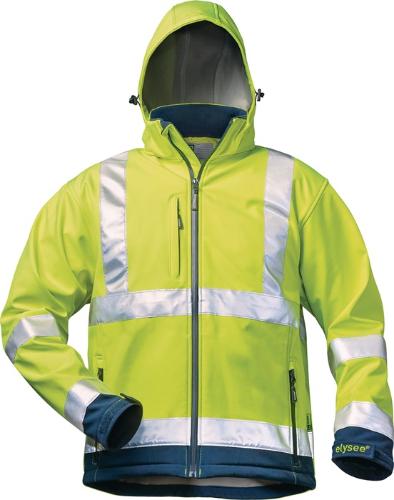 elysee Warnschutz-Softshelljacke LIAM Größe L fluoreszierend gelb/marine