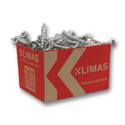 KLIMAS Spanplattenschraube 4x35 Senkkopf hell verzinkt TORX