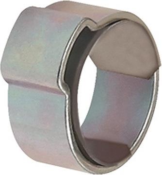 RIEGLER Schlauchklemme 1-Ohr Stahl glanzverzinkt (W1) mit Einlagering Spannbereich 15-17,3 mm