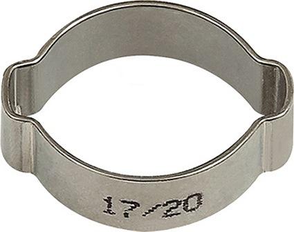 RIEGLER Schlauchklemme 2-Ohr Edelstahl 1.4301 (W4) Spannbereich 17-20 mm