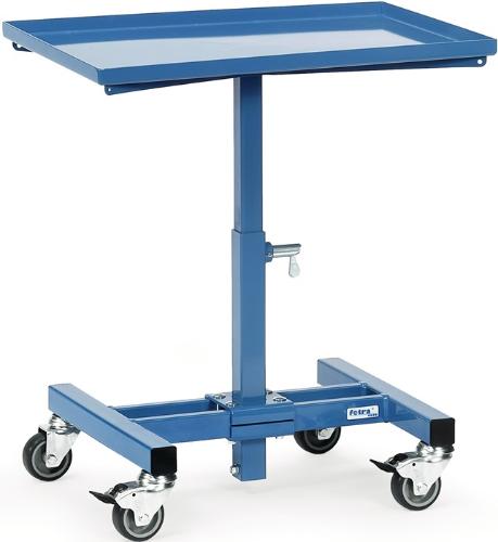 FETRA Materialständer Ladefl.-L605xB405mm verstellbare Höhe 524-774 mm brillantblau fahrbar