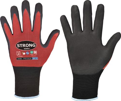 STRONGHAND Handschuhe PRECISOR Größe 10 rot/schwarz EN 420, EN 388 PSA-Kategorie II