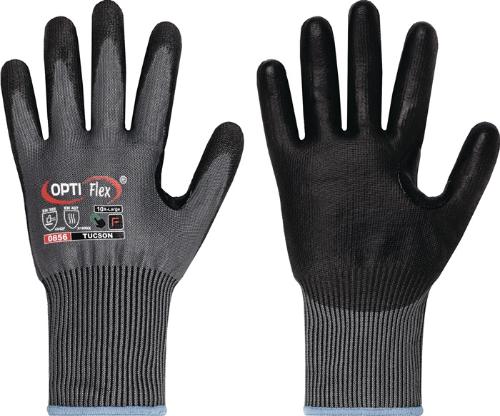 OPTIFLEX Schnittschutzhandschuhe TUCSON Größe 10 grau/schwarz EN 388, EN 420 PSA-Kategorie II