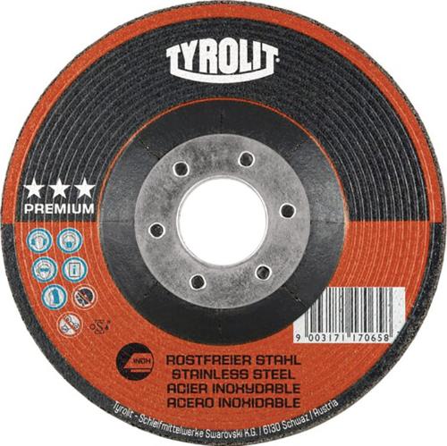 TYROLIT Schruppscheibe PREMIUM D125xS4mm Körnung 30 gekröpft Bohrung 22,23 mm