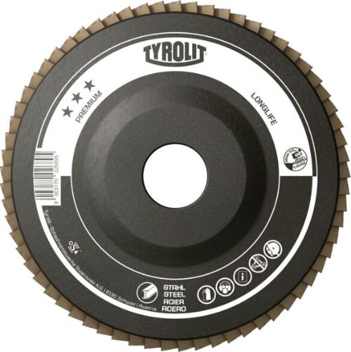 TYROLIT Fächerscheibe PREMIUM LONGLIFE Ø 125 mm Körnung 40 gerade Stahl ZA - Zirkonkorund