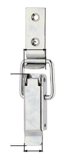 GAH Alberts Kistenverschluss Höhe 61 mm Breite 22 mm Stahl galv. verz. dickschichtpassiviert für Vorhangschlösser mit max Ø7 mm