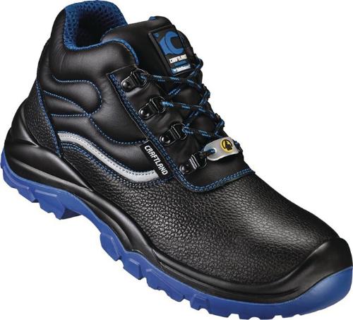 CRAFTLAND Sicherheitsstiefel ANKLAM Größe 41 W. 10,5 schwarz/blau S3 FO SR ESD EN ISO 20345 Leder