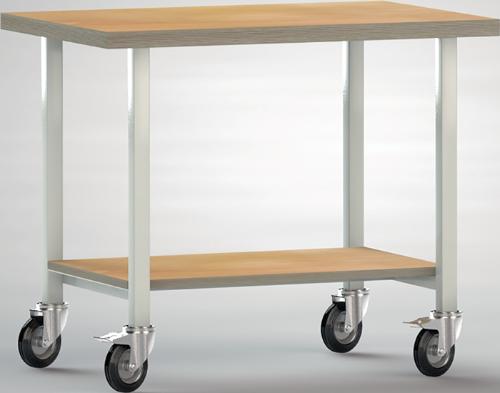 KLW LUTZ Werkbank B1000xT700xH840mm Buche Multiplex lichtgrau, RAL 7035 Anzahl Ablageböden 1