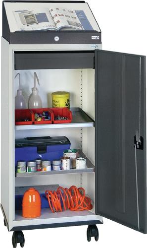 stumpf Werkzeugschrankset mit Pultaufsatz H1310xB500xT500mm lichtgrau / anthrazitgrau