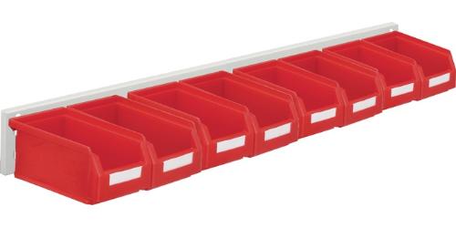 RasterPlan Sichtlagerkastenset H100xB920xT180mm Stahlblech/Polyethylen Kunststoffbeschichtung rot 8 x Gr. 7 rot
