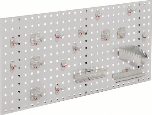 RasterPlan Lochplatte B450xL1000mm lichtgrau, RAL 7035 18 tlg.
