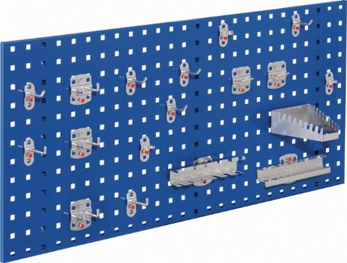 RasterPlan Lochplatte B450xL1000mm enzianblau, RAL 5010 18 tlg.