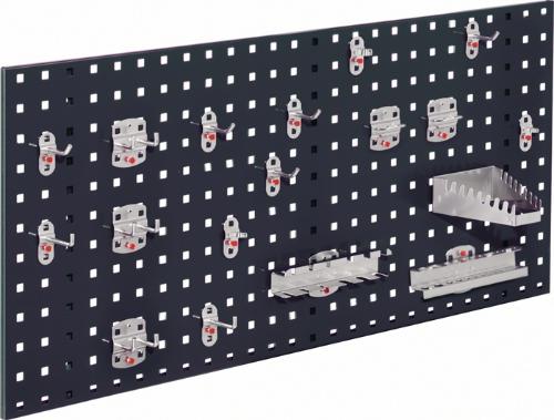 RasterPlan Lochplatte B450xL1000mm anthrazitgrau, RAL 7016 18 tlg.