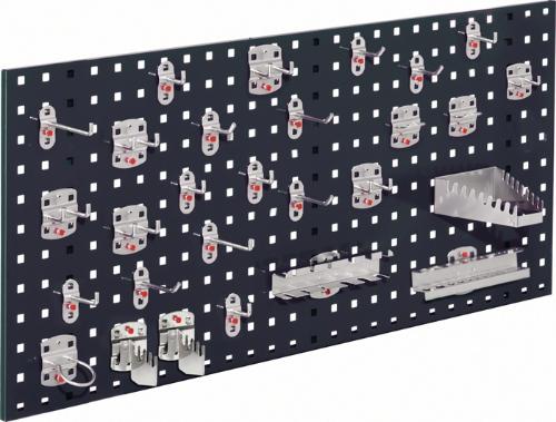 RasterPlan Lochplatte B450xL1000mm anthrazitgrau, RAL 7016 28 tlg.