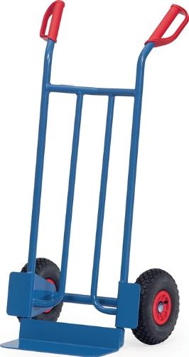 FETRA Sackkarre Höhe 1150 mm Schaufel-L150xB400mm Luft-Bereifung Tragfähigkeit 250 kg brillantblau, RAL 5007