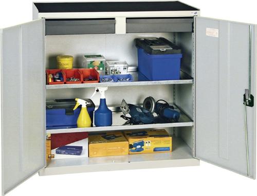 stumpf Werkzeug-/Beistellschrank H1000xB1000xT500 mm 2Schubl.,2Bd. lichtgrau/lichtgrau