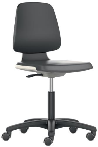 BIMOS Arbeitsdrehstuhl Labsit Rollen Sitzschale blau Supertec-Gewebe schwarz 450-650 mm