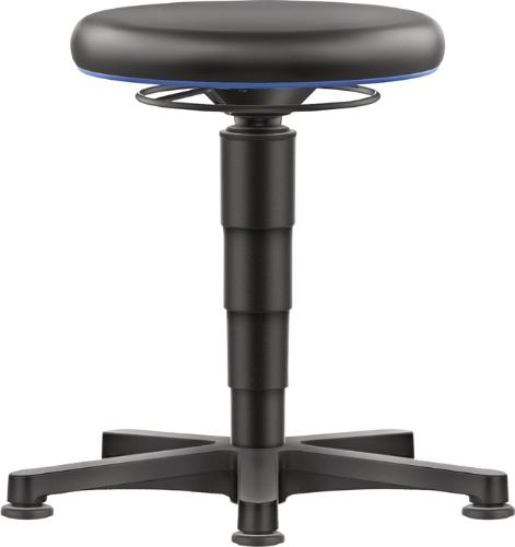 BIMOS Drehhocker Bodengleiter Kunstleder Kunstleder schwarz Sitzhöhenverstellung 450-650 mm