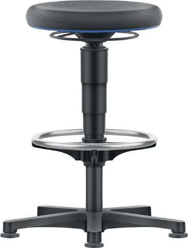 BIMOS Drehhocker Bodengleiter und Fußring Supertec schwarz Sitzhöhenverstellung 560-830 mm Supertec