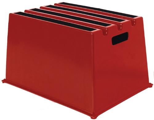 TWINCO Schwerlasttritt Stufen einschl. Plattform 1 Plattformhöhe 307 mm Kunststoff rot