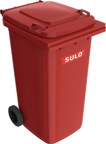 SULO Müllgroßbehälter 240 l HDPE rot fahrbar, nach EN 840