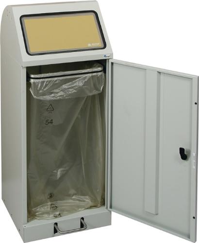 stumpf Wertstoffsammler 70 l H1000xB400xT380mm lichtgrau mit Müllsackhalter, mit Trethebel