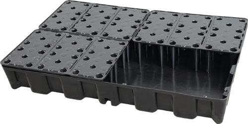 CEMO Auffangwanne 120 l L1200xB800xH180mm Polyethylen mit PE-Rost