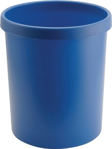 helit Papierkorb 30 l H405xØ350 mm mit Griffrand Kunststoff blau