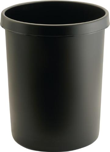 helit Papierkorb 45 l H480xØ390 mm mit Griffrand Kunststoff schwarz