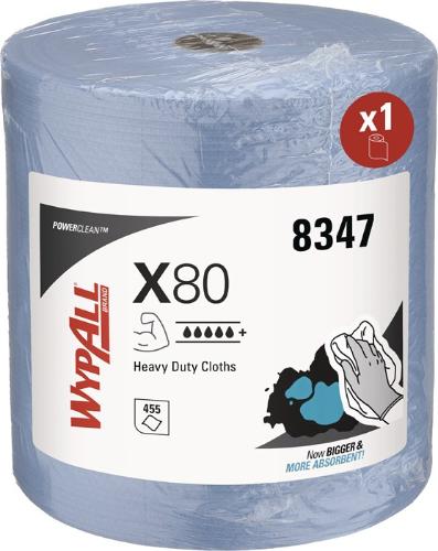 WYPALL Wischtuch ® X80 8347 L.ca.315 mmxB.ca.310 mm blau 1-lagig