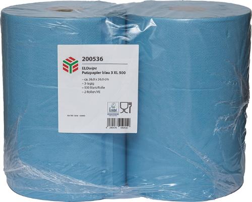 ELOS Putztuch ELOwipe XL L.ca. 180 m x B.ca. 360 mm blau 3-lagig