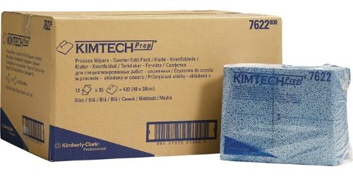 KIMTECH Prozesswischtuch 7622 L.ca.381 mmxB.ca.490 mm blau 1-lagig, viertelgefaltet