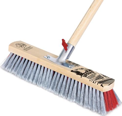 Peggy Perfect Besen URSUS Kunststoff/Holz Länge 400 mm PP Borsten grau, Stielhalter