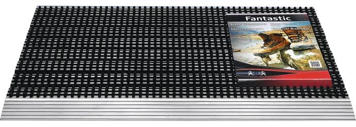 HAMAT Fußmatte Alu-Anlaufkante schwarz/silber PP/Alu L430xB750xS22mm