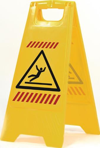 SPRINTUS Warnschild Achtung Rutschgefahr Piktogramm B 300 x H 570 mm signalgelb / schwarz/rot