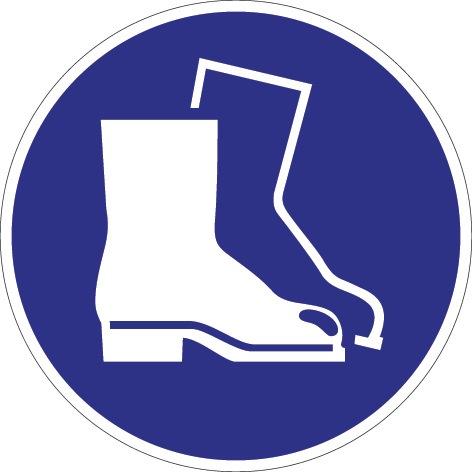 Gebotszeichen ASR A1.3/DIN EN ISO 7010 Fußschutz benutzen Folie
