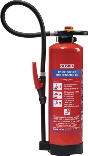 GLORIA Wasserfeuerlöscher WKL 9 PRO 9 l Aufladegerät Brandklasse A 27 A mit Wandhalter