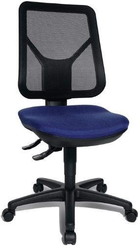 TOPSTAR Bürodrehstuhl mit Lendenwirbelstütze blau 430-510 mm ohne Armlehnen Tragfähigkeit 110 kg