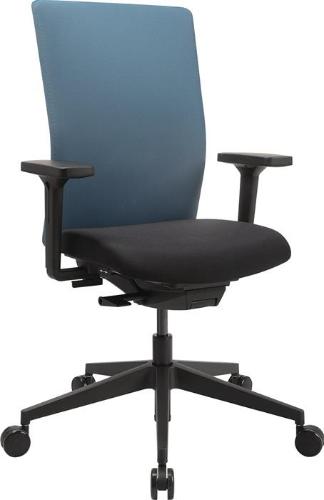 TOPSTAR Bürodrehstuhl mit Synchronmechanik schwarz/petrolblau 420 - 540 mm mit Armlehnen Tragfähigkeit 110 kg