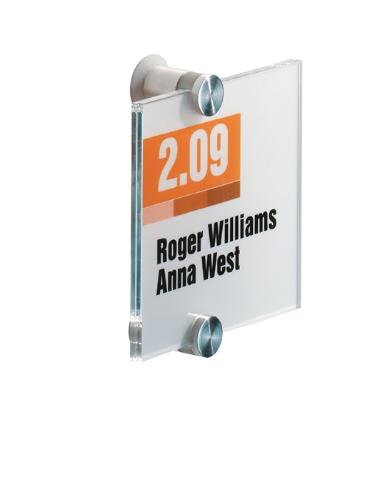 DURABLE Tür-/Infoschild B105xH105mm Sichtfenster Acryl Rückenteil Acryl