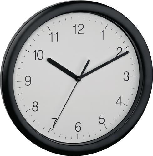 TFA Wanduhr Quarzuhr Kunststoff schwarz Ø 254 mm 1,5 V Zahlen