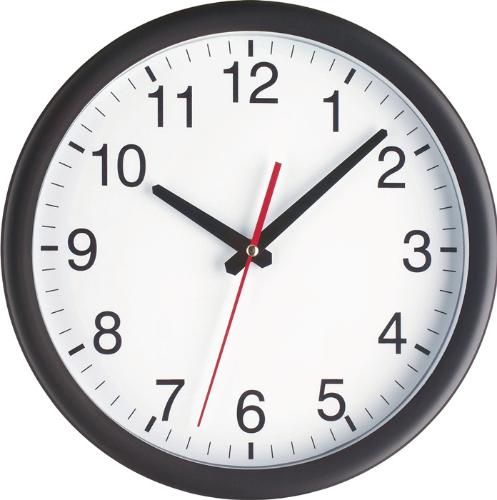 TFA Wanduhr Quarzuhr Kunststoff schwarz Ø 300 mm 1,5 V Zahlen