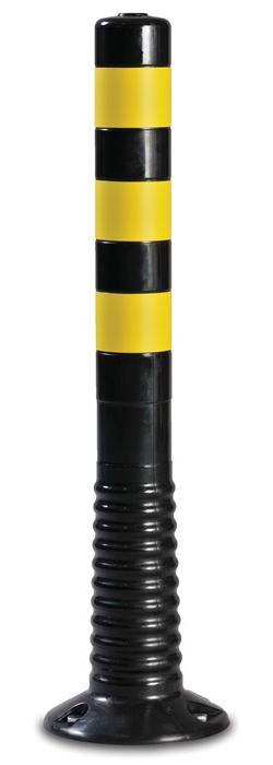 TEMKA GmbH Sperrpfosten Kunststoff schwarz/gelb Ø 80 mm zum Aufschrauben Höhe über Flur=750 mm