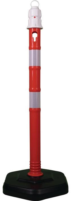 TEMKA GmbH Sperrpfosten PPC rot/weiß Ø 63 mm zum Aufstellen mit Öse