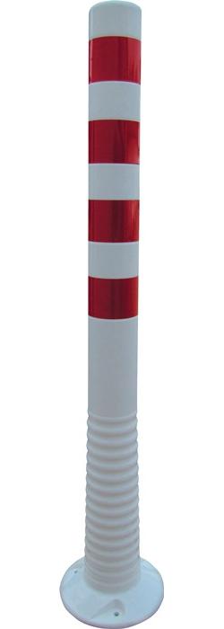 TEMKA GmbH Sperrpfosten Kunststoff weiß/rot Ø 80 mm zum Aufschrauben Höhe über Flur1000 mm