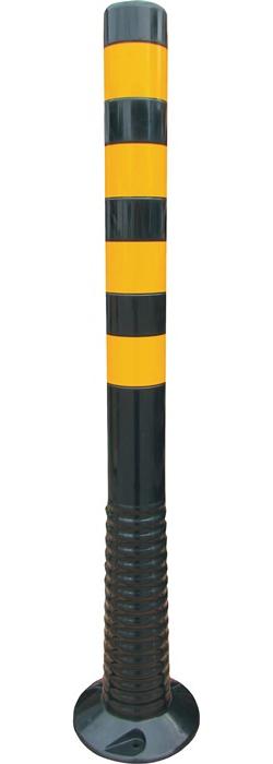 TEMKA GmbH Sperrpfosten Kunststoff schwarz/gelb Ø 80 mm zum Aufschrauben,m.Befestigungsmat. Höhe über Flur=1000 mm