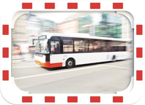 dancop Verkehrsspiegel H400xB600mm Kunststoff, rot/weiß 15 m