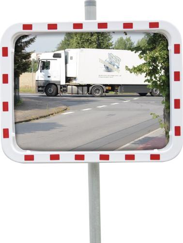 dancop Verkehrsspiegel H600xB800mm Kunststoff, rot/weiß 22 m