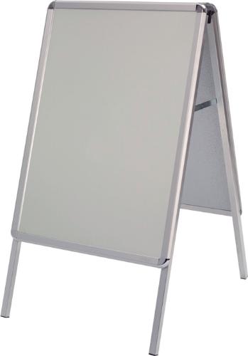 WSM Kundenstopper Aluminium silberfarbig 2 x DIN A1 f. d. geschüt. Aussenbereich eloxiert